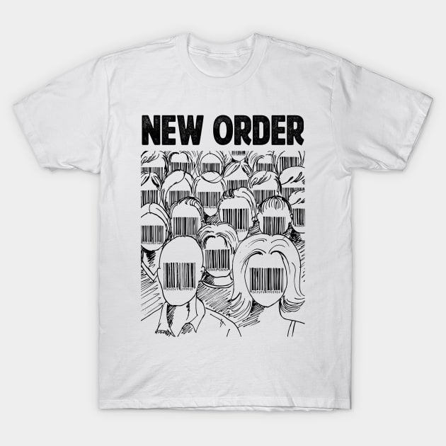 Barcode face New Order T-Shirt by adima